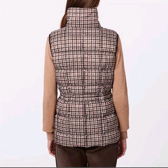 🏷️ Bernardo Water Resistant Houndstooth Puffer Vest Brown Multi Size Medium - Picture 3 of 6